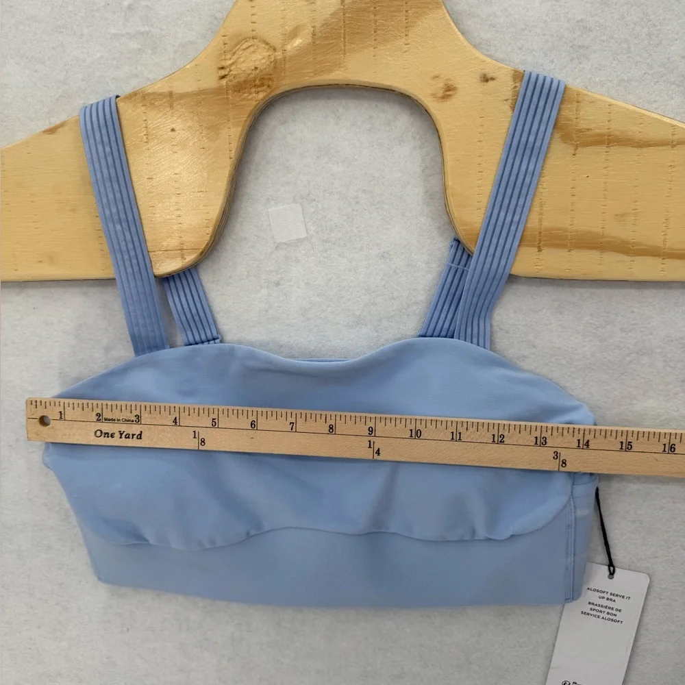 NWT Alo Yoga‎ Alosoft Serve It Up Bra Seashell Blue Large